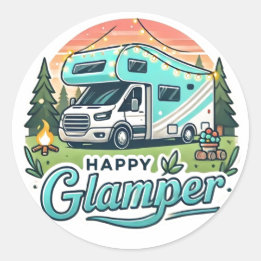 Happy Glamper Sticker rond