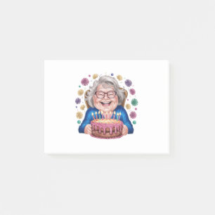 Happy Glasses Granny Bday Graphic Post-it Notes