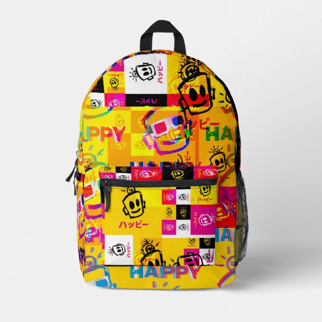 HAPPY GLITCHED Backpack (Front)