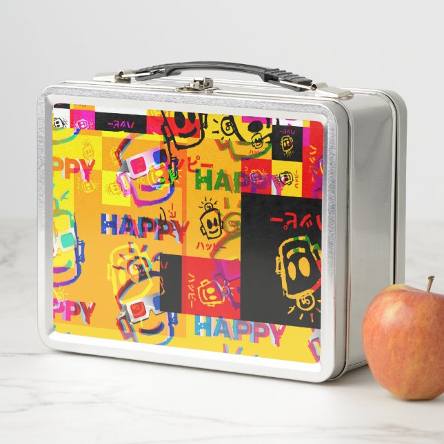 HAPPY Glitched Metal Lunchbox (En situation)