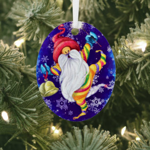Happy Gnome Christmas Ornament
