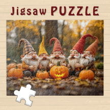 Happy Gnome Group with Pumpkins Autumn Vibe -