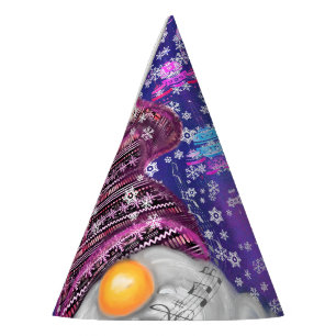 Happy Gnome In Purple Hat Sings A Christmas Song