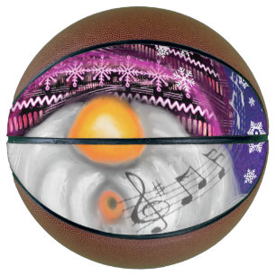 Happy Gnome In Purple Hat Sings A Christmas Song   Basketball