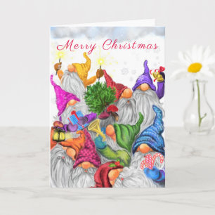 Happy Gnome Party Christmas Card