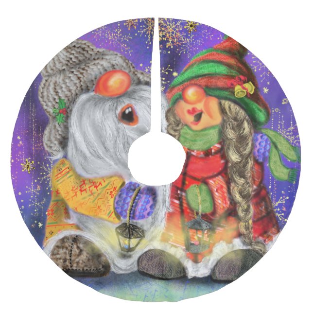 Happy Gnomes Christmas Tree Skirt (Front)