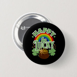 Happy Go Lucky 2 Inch Round Button