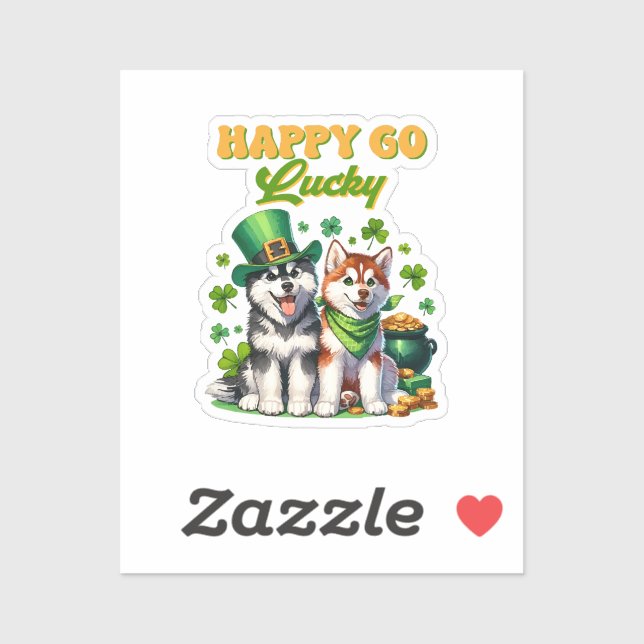 Happy Go Lucky Cute Husky St. Patricks Day (Sheet)