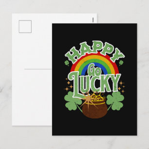 Happy Go Lucky Holiday Postcard