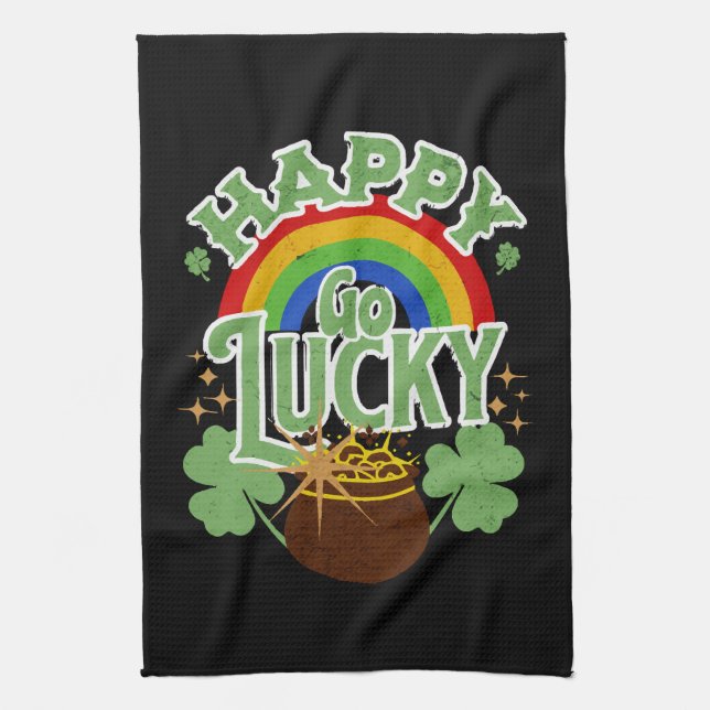 Happy Go Lucky Kitchen Towel (Vertical)