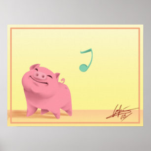 Happy go lucky piggy! poster