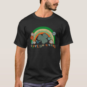 Happy Go Lucky Rainbow C St Patrick s day Cute Iri T-Shirt