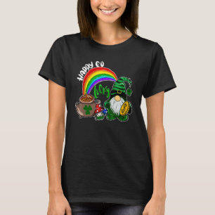 Happy Go Lucky Rainbow Gnome Shamrock Funny St Pat T-Shirt