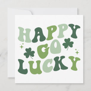 Happy Go Lucky Retro Design PNG SVG Cut File Holiday Card