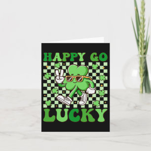 Happy Go Lucky Shamrock Irish St Patricks Day Groo Card