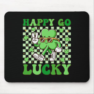Happy Go Lucky Shamrock Irish St Patricks Day Groo Mouse Pad