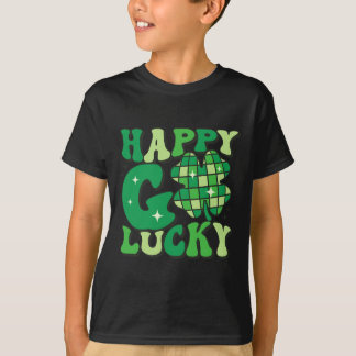 Happy Go Lucky Shamrock St Patricks Day Women Men  T-Shirt
