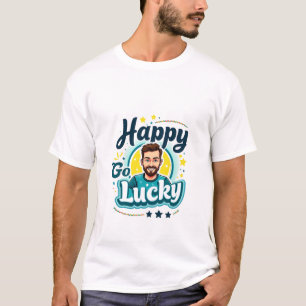 Happy Go Lucky: Smiling Man with Positive Vibes T-Shirt