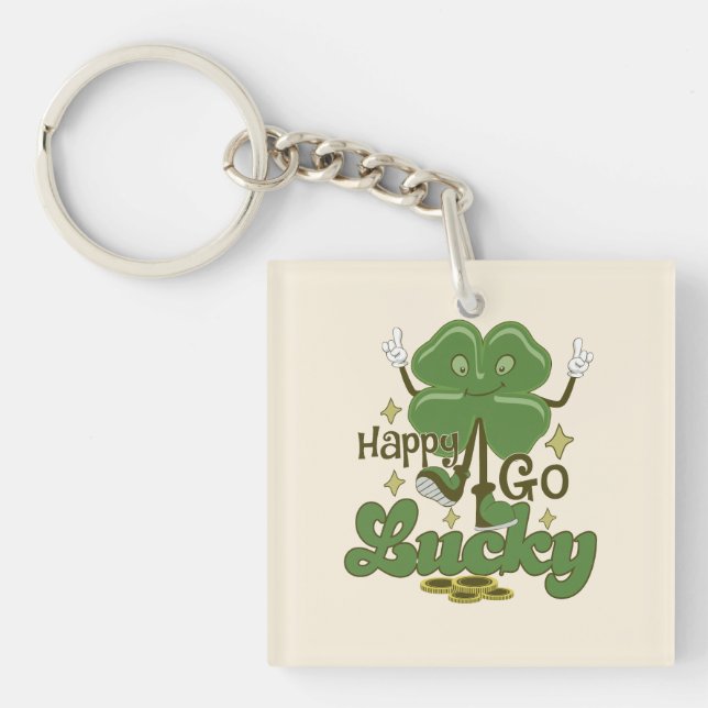 Happy Go Lucky St. Patrick's Day Keychain (Front)