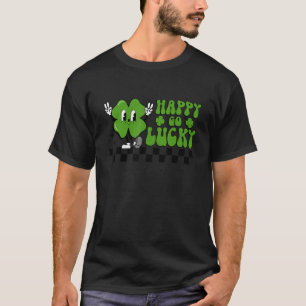 Happy Go Lucky St. Patrick's Day Kids Cute Shamroc T-Shirt