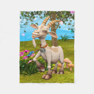 Happy Goat Fleece Blanket