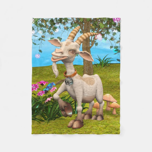Happy Goat Fleece Blanket (Front)