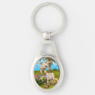 Happy Goat Keychain