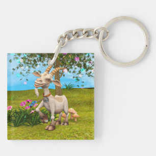 Happy Goat Keychain