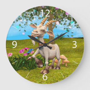 Happy Goat Large Clock