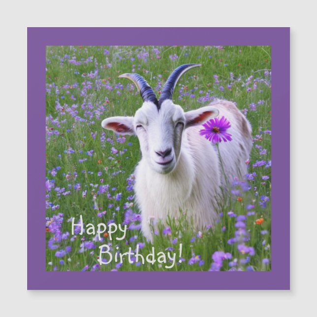 Happy Goat Magnetic Card (Front)
