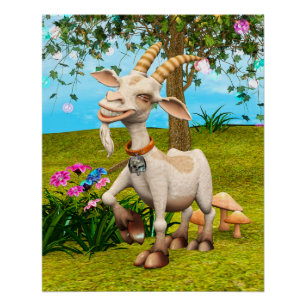 Happy Goat Poster