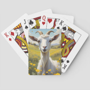 Happy Goat Vibrant Buttercup Meadow Playing Cards