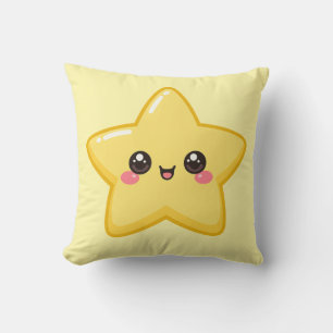 Happy Gold Star Kawaii Cushion Pillow