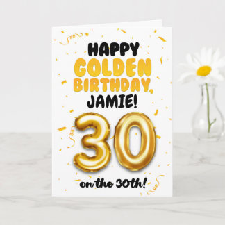 Happy Golden Birthday, 30th Birthday Card