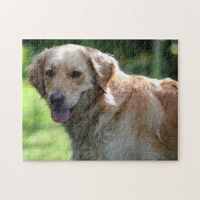 Happy Golden Retriever Dog Jigsaw Puzzle (Horizontal)