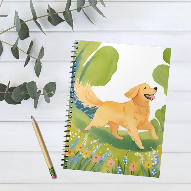 Happy Golden Retriever | Light Watercolor Card Notebook (Creator Uploaded)