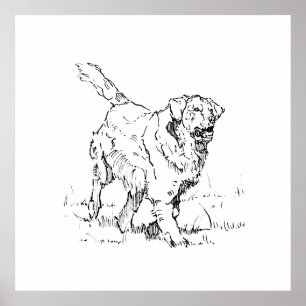 Happy Golden Retriever, Personalised Poster