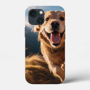 Happy Golden Retriever Running iPhone 13 Mini Case