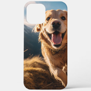 Happy Golden Retriever Running iPhone 12 Pro Max Case