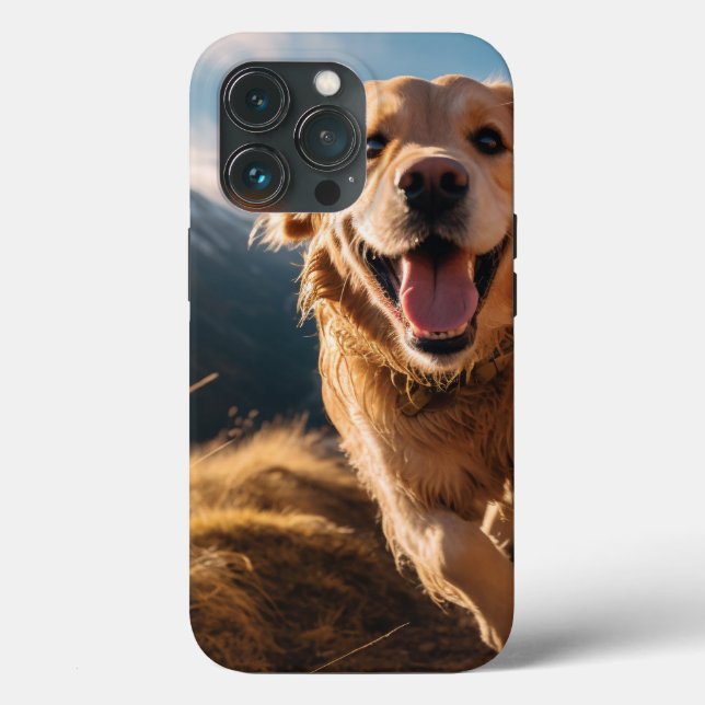 Happy Golden Retriever Running  Case-Mate iPhone Case (Back)