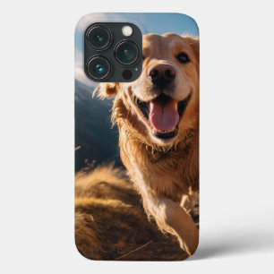 Happy Golden Retriever Running  iPhone 13 Pro Case