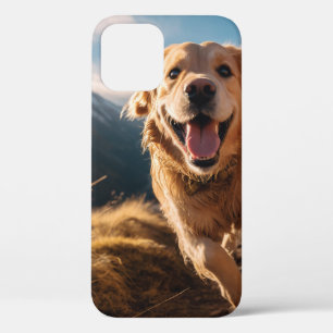 Happy Golden Retriever Running iPhone 12 Case
