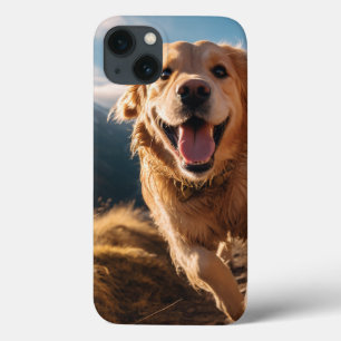 Happy Golden Retriever Running  iPhone 13 Case