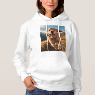 Happy Golden Retriever Running Hoodie