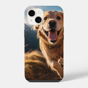 Happy Golden Retriever Running  iPhone 14 Case