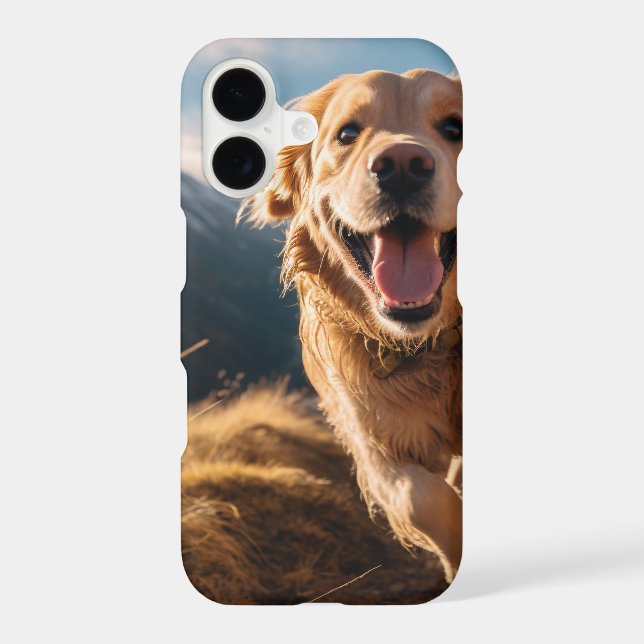 Happy Golden Retriever Running  iPhone Case (Back)