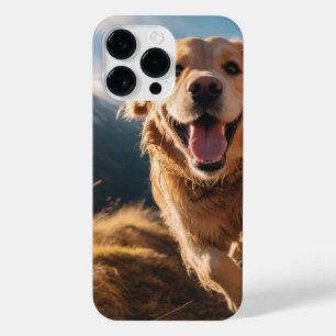 Happy Golden Retriever Running  iPhone 14 Pro Max Case