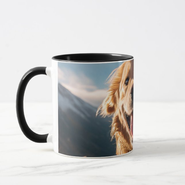 Happy Golden Retriever Running  Mug (Left)