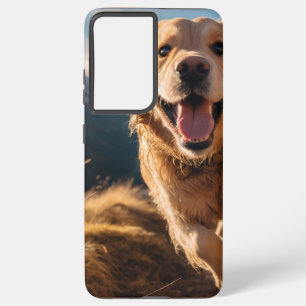 Happy Golden Retriever Running  Samsung Galaxy Case