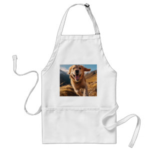 Happy Golden Retriever Running Standard Apron
